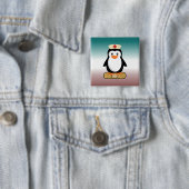 Nurse Penguin (w/Bandaid) Vierkante Button 5,1 Cm (In situ)