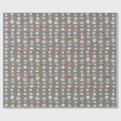 Nurse Petten Grey Pattern Cadeaupapier (Vlak)