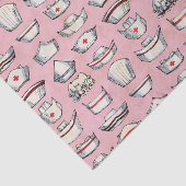  Nurse Petten Roze Patroon Tissuepapier (Detail)