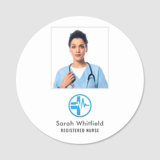 Nurse Photo Healthcare Service Business Custom Naamplaatje (Voorkant)