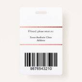 Nurse Photo Logo Barcode Roos Gold Pink Classic Badge (Achterkant)