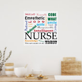 NURSE Poster Art WORDS DESCRIBE NURSES RNs (Keuken)