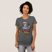 Nurse Powered by Coffee T-shirt (Devant entier)