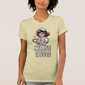 Nurse Powered by Coffee T-shirt (Devant)