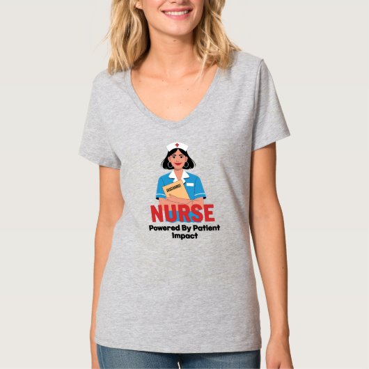 Nurse Powered by Patient Impact T-shirt (Voorkant)