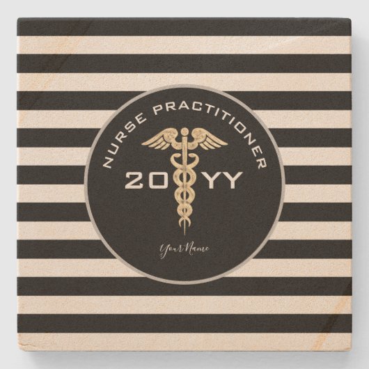 Nurse Practitioner Afstuderen gepersonaliseerd Stenen Onderzetter (Voorkant)