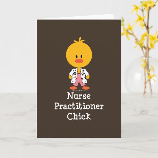 Nurse Practitioner Chick Blank Kaart (Gele Bloem)