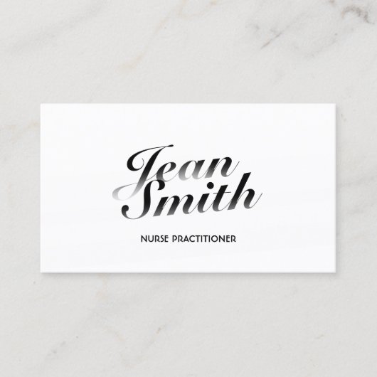 Nurse Practitioner Classy Typografie Visitekaartje (Voorkant)