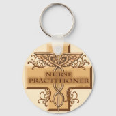 Nurse Practitioner Cross Caduceus Sleutelhanger (Voorkant)