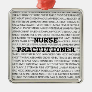 Nurse Practitioner Medische Terminologie Kerst Metalen Ornament
