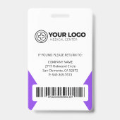 Nurse Practitioner NP Logo Foto & Barcode Badge (Achterkant)