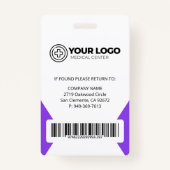 Nurse Practitioner NP Logo Foto & Barcode Badge (Achterkant)