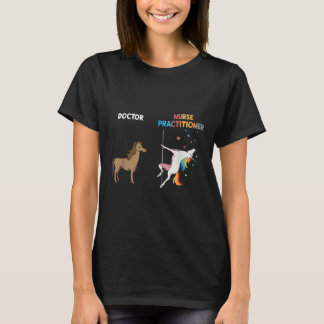 Nurse Practitioner Unicorn Dancing Pole T-shirt