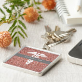 Nurse praktijkgerichte Roos Gold Glitter - Aangepa Sleutelhanger (Zijkant)