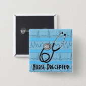 Nurse preceptor Buttonnen Black Stethoscoop Vierkante Button 5,1 Cm (Voorkant /achterkant)