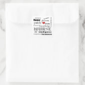Nurse Pride Attributen-Zwart en Wit + Rood Hart Vierkante Sticker (Tas)