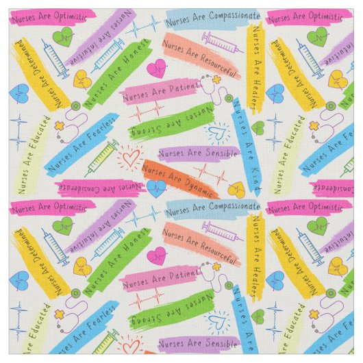 Nurse Quotes Fabric Stof (Close Up)