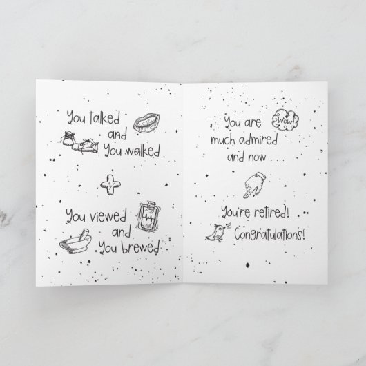 Nurse Retirement Humor Funny Hand Drawn Kaart (Binnen)
