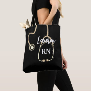 Nurse RN Gold Stethoscoop minimalist Draagtas