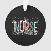 Nurse Santa's Favoriete Elf Kerst Inspirerend Ornament (voorkant)