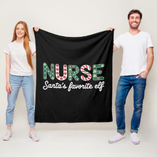 Nurse Santa's favoriete Elf Life Nurse Day-geschen Fleece Deken