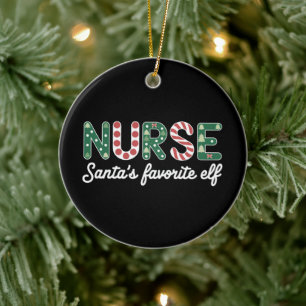 Nurse Santa's favoriete Elf Life verpleegster dag Keramisch Ornament