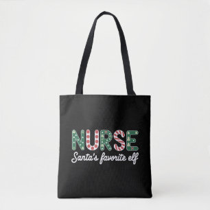 Nurse Santa's favoriete Elf Life-verpleegstersdagg Draagtas