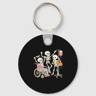 Nurse Skelet Grappig Halloween Gezondheidszorg Ess Sleutelhanger
