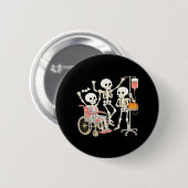 Nurse Skeleton Funny Halloween Healthcare Essentia Ronde Button 5,7 Cm (Voorkant /achterkant)