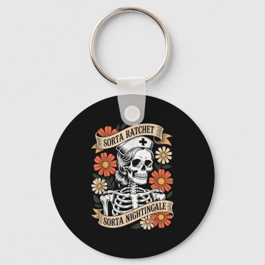 Nurse Sorta Ratchet Sorta Nightingale Skeleton Hal Sleutelhanger (Voorkant)