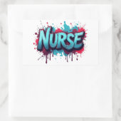 Nurse Splash-typografie Rechthoekige Sticker (Tas)