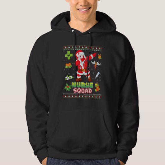 Nurse Squad Dabbing Santa Christmas Sweater Ugly M (Voorkant)