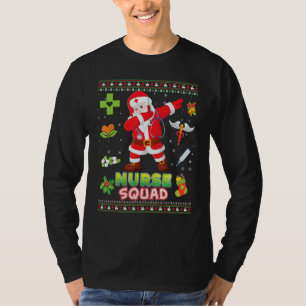 Nurse Squad Dabbing Santa Christmas Sweater Ugly M T-shirt