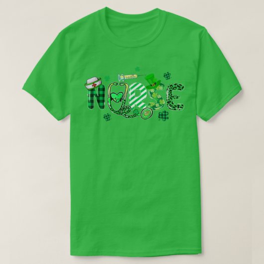Nurse St Patrick's Day Lucky Nurse Shamrock Love N T-shirt (Design voorkant)