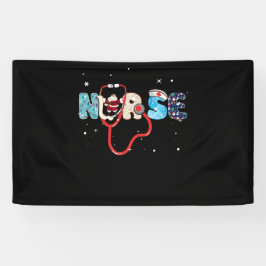 Nurse Stethoscoop-kerstboomversiering Spandoek