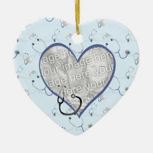 Nurse Stethoscoop kerstfoto-ornament Keramisch Ornament