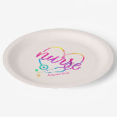 Nurse Stethoscoop Papieren Bordje (Gekanteld)