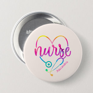 Nurse Stethoscoop Ronde Button 7,6 Cm