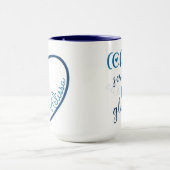 Nurse Stethoscope Heart Blue Coffee Fun Mok (Midden)