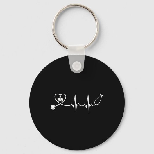 Nurse Stethoscope Heartbeat Nurse Week 2025 Sleutelhanger (Voorkant)