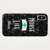 Nurse Stethoscope Medical Pattern Personalized Case-Mate iPhone Case (Achterkant (horizontaal))