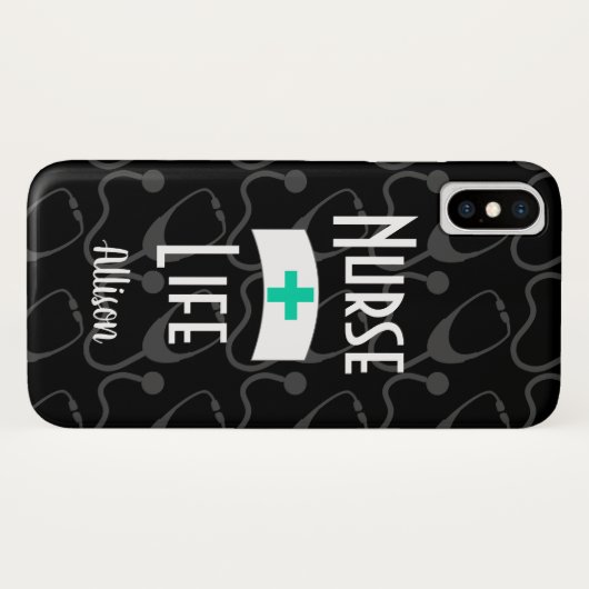 Nurse Stethoscope Medical Pattern Personalized Case-Mate iPhone Case (Achterkant (horizontaal))