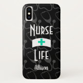 Nurse Stethoscope Medical Pattern Personalized Case-Mate iPhone Case (Achterkant)