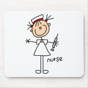 Nurse Stick Figuur Mousepad Muismat