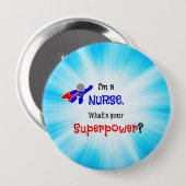 Nurse Superheld Ronde Button 4,0 Cm (Voorkant /achterkant)