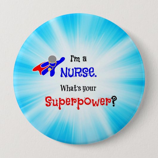 Nurse Superheld Ronde Button 4,0 Cm (Voorkant)