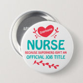 Nurse superheld Standard, 2¼ inch Ronde Button (Voorkant /achterkant)