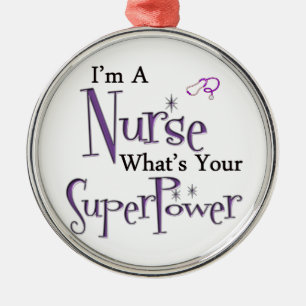 Nurse Superpower Metalen Ornament