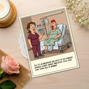 Nurse Talking To Chicken Head Patient Get Well Briefkaart
