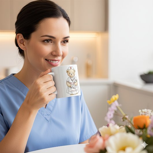 Nurse Teddy Bear Mug – Custom Name Gift for Nurses